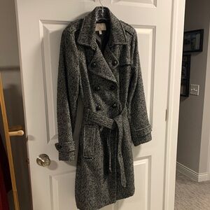 Women's Gray Double-Breasted Coat